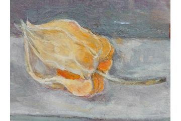 真作　三輪敦子　「初夏に咲く」　F4号　日本画(花、共シール、絵画、額装)(R-075964)