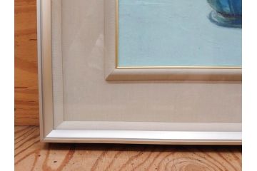 真作　三輪敦子　「三色すみれ」　F4号　日本画(花、共シール、絵画、額装)(R-075965)