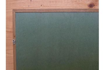 真作　岩壁冨士夫　「エスタレイジャーの海と船」　日本画(舟、共シール、絵画、額装)(R-075966)
