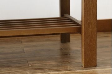 和製ビンテージ　チーク材　シンプルなデザインで取り入れやすいガラストップローテーブル(座卓、センターテーブル、リビングテーブル、ヴィンテージ)(R-075968)