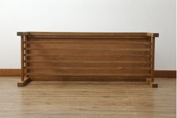 和製ビンテージ　チーク材　シンプルなデザインで取り入れやすいガラストップローテーブル(座卓、センターテーブル、リビングテーブル、ヴィンテージ)(R-075968)
