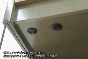 中古　超美品!!　ほぼ新品　IDC大塚家具　松創(マツソウ)　購入価格約145万円　ウィーンNo.5　グレーシカモアの美しい杢とスタイリッシュなデザインが目を引くキュリオケース(戸棚、収納棚、キャビネット、リビングボード、陳列棚、飾り棚、店舗什器)(R-075969)