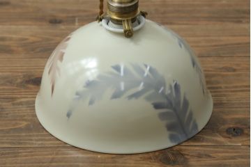 アンティーク照明　オールドノリタケ・則武(日陶)　優しい色合いの植物模様が魅力の電笠(天井照明、シェード、ペンダントライト、吊り下げ照明)(R-075971)