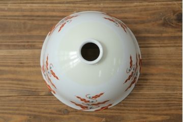 アンティーク照明　オールドノリタケ・則武(日陶)　レトロで可愛らしい図柄の電笠(天井照明、シェード、ペンダントライト、吊り下げ照明)(R-075972)