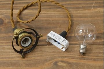 アンティーク照明　オールドノリタケ・則武(日陶)　レトロで可愛らしい図柄の電笠(天井照明、シェード、ペンダントライト、吊り下げ照明)(R-075972)
