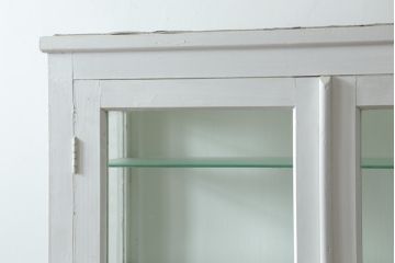 和製アンティーク　カフェ風インテリアが叶うレトロなケビント(ガラスケース、飾り棚、陳列棚、ショーケース、収納棚、戸棚、デンタルケース、デンタルキャビネット)(R-075978)