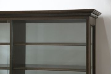 中古　特注品!!　永田良介商店　洗練された佇まいが魅力的な脚付きガラスケース(Gケース、ショーケース、ディスプレイケース、コレクションケース、飾り棚、陳列棚、店舗什器)(R-075984)