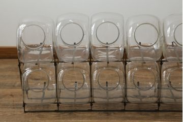 アンティーク雑貨　当時物　昭和レトロ　12連猫瓶(ガラス瓶、菓子瓶、菓子びん、菓子ビン)(R-075985)