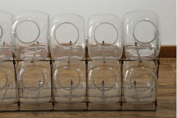 アンティーク雑貨　当時物　昭和レトロ　12連猫瓶(ガラス瓶、菓子瓶、菓子びん、菓子ビン)(R-075985)