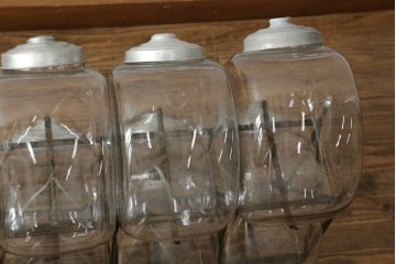 アンティーク雑貨　当時物　昭和レトロ　12連猫瓶(ガラス瓶、菓子瓶、菓子びん、菓子ビン)(R-075985)