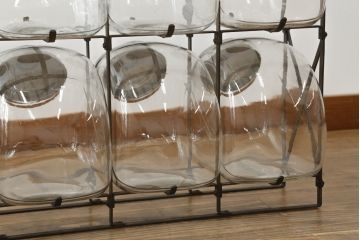 アンティーク雑貨　当時物　昭和レトロ　12連猫瓶(ガラス瓶、菓子瓶、菓子びん、菓子ビン)(R-075985)