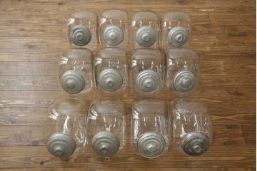 アンティーク雑貨　当時物　昭和レトロ　12連猫瓶(ガラス瓶、菓子瓶、菓子びん、菓子ビン)(R-075985)