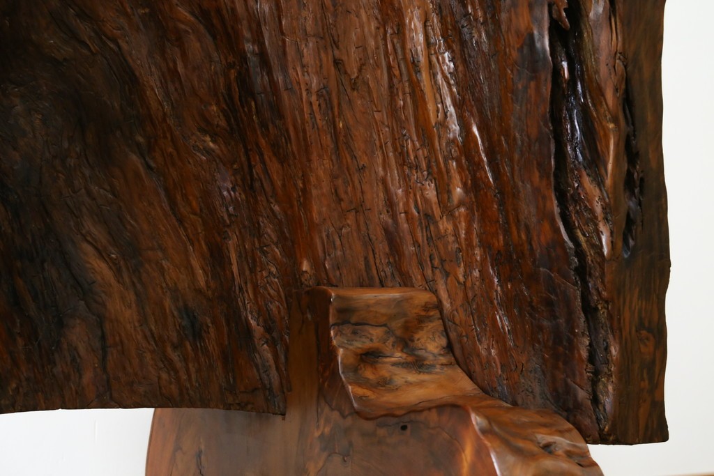 中古　特大!!　漆塗り　木の質感そのままで存在感抜群!屋久杉材の衝立て　定価約400万円　(R-075989)