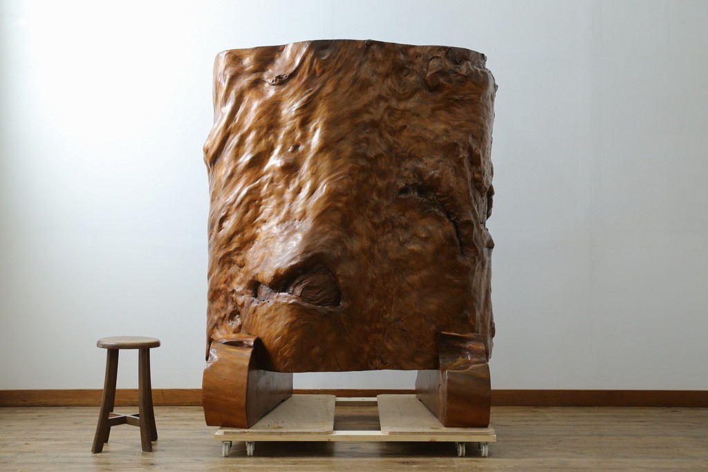 中古　特大!!　漆塗り　木の質感そのままで存在感抜群!屋久杉材の衝立て　定価約400万円　(R-075989)