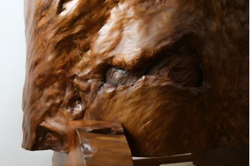 中古　特大!!　漆塗り　木の質感そのままで存在感抜群!屋久杉材の衝立て　定価約400万円　(R-075989)