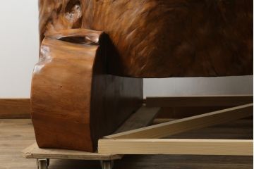 中古　特大!!　屋久杉　漆塗り　木の質感そのままで存在感抜群の衝立て(パーテーション、衝い立て、つい立て、間仕切り、仕切り、ディスプレイ)(定価約400万円)(R-075989)