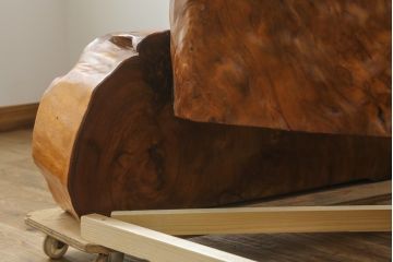 中古　特大!!　屋久杉　漆塗り　木の質感そのままで存在感抜群の衝立て(パーテーション、衝い立て、つい立て、間仕切り、仕切り、ディスプレイ)(定価約400万円)(R-075989)