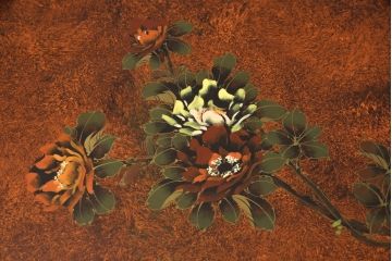 ヴィンテージ家具　繊細な絵柄が目を引くシノワズリ様式のサイドボード(サイドキャビネット、リビングボード、引き出し、収納棚、戸棚)(R-076000)