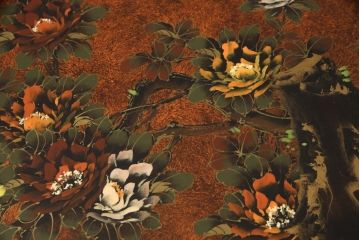 ヴィンテージ家具　繊細な絵柄が目を引くシノワズリ様式のサイドボード(サイドキャビネット、リビングボード、引き出し、収納棚、戸棚)(R-076000)
