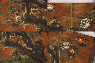 ヴィンテージ家具　繊細な絵柄が目を引くシノワズリ様式のサイドボード(サイドキャビネット、リビングボード、引き出し、収納棚、戸棚)(R-076000)