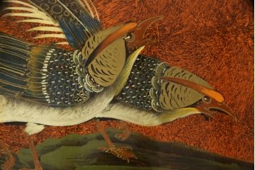 ヴィンテージ家具　繊細な絵柄が目を引くシノワズリ様式のサイドボード(サイドキャビネット、リビングボード、引き出し、収納棚、戸棚)(R-076000)