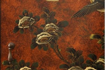 ヴィンテージ家具　繊細な絵柄が目を引くシノワズリ様式のサイドボード(サイドキャビネット、リビングボード、引き出し、収納棚、戸棚)(R-076000)