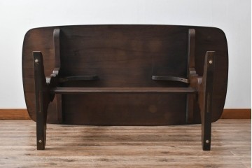 イギリスヴィンテージ　ERCOL(アーコール)　クラシカルな雰囲気漂うダイニングテーブル(4人掛け、6人掛け、食卓、作業台、ヴィンテージ、英国、北欧)(R-076002)