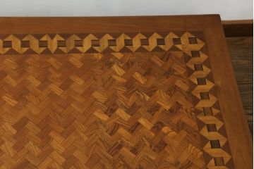 和製アンティーク　激レア　希少　天板に施されたマーケットリー(象嵌)が美しい座卓(ローテーブル、センターテーブル、リビングテーブル)(R-076003)