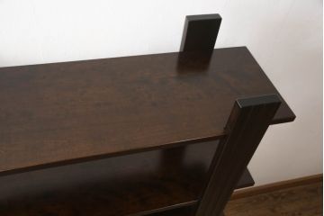 中古　美品　星野民藝(星野民芸)　個性的な木目が魅力的な飾り棚(キャビネット、シェルフ、オープンラック、本棚)(R-076007)