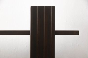 中古　美品　星野民藝(星野民芸)　個性的な木目が魅力的な飾り棚(キャビネット、シェルフ、オープンラック、本棚)(R-076007)