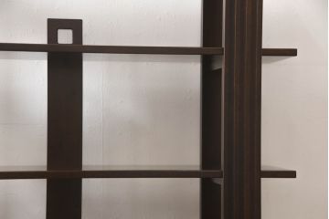 中古　美品　星野民藝(星野民芸)　個性的な木目が魅力的な飾り棚(キャビネット、シェルフ、オープンラック、本棚)(R-076007)