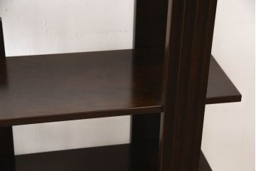 中古　美品　星野民藝(星野民芸)　個性的な木目が魅力的な飾り棚(キャビネット、シェルフ、オープンラック、本棚)(R-076007)