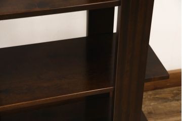 中古　美品　星野民藝(星野民芸)　個性的な木目が魅力的な飾り棚(キャビネット、シェルフ、オープンラック、本棚)(R-076007)