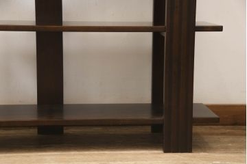 中古　美品　星野民藝(星野民芸)　個性的な木目が魅力的な飾り棚(キャビネット、シェルフ、オープンラック、本棚)(R-076007)