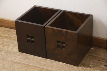 中古　美品　星野民藝(星野民芸)　個性的な木目が魅力的な飾り棚(キャビネット、シェルフ、オープンラック、本棚)(R-076007)