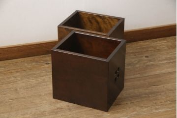 中古　美品　星野民藝(星野民芸)　個性的な木目が魅力的な飾り棚(キャビネット、シェルフ、オープンラック、本棚)(R-076007)