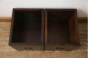 中古　美品　星野民藝(星野民芸)　個性的な木目が魅力的な飾り棚(キャビネット、シェルフ、オープンラック、本棚)(R-076007)