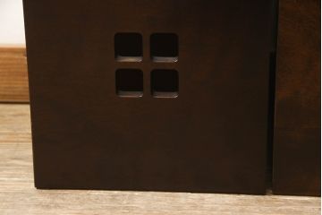 中古　美品　星野民藝(星野民芸)　個性的な木目が魅力的な飾り棚(キャビネット、シェルフ、オープンラック、本棚)(R-076007)