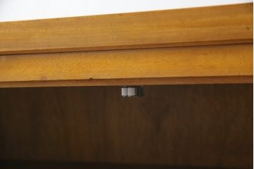 和製アンティーク　カバ材　昭和レトロな雰囲気漂う本箱(ブックケース、ガラス戸棚、収納棚、食器棚、キャビネット)(R-076008)