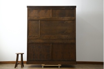 中古　美品　松本民芸家具　和モダンな雰囲気を醸し出す舞良型食器棚　定価約133万円　(R-076011)