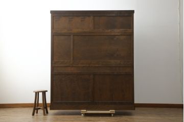 中古　美品　松本民芸家具　和モダンな雰囲気を醸し出す舞良型食器棚(キャビネット、水屋箪笥、収納棚、戸棚)(定価約133万円)(R-076011)