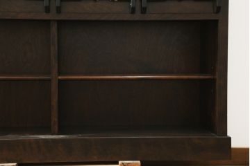 中古　星野民芸(星野民藝)　落ち着いたシックな色合いが魅力のキャビネット(水屋箪笥、食器棚、収納棚、戸棚)(R-076012)