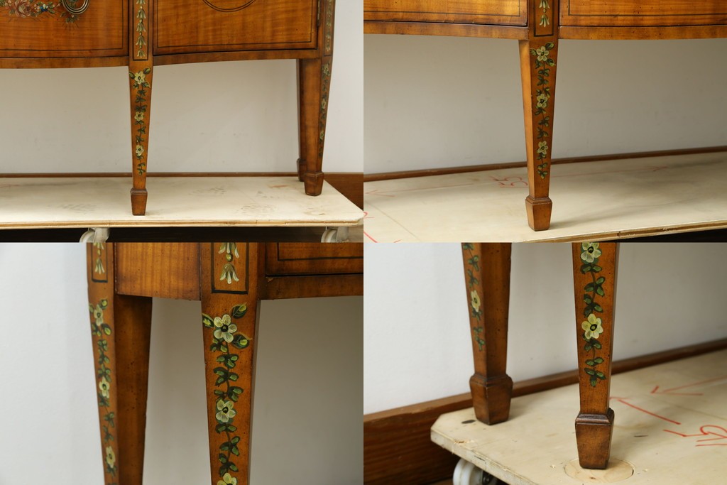 中古　美品　希少モデル　DREXEL HERITAGE(ドレクセルヘリテイジ)　Nine Elms(ナイン エルムス)　可憐な装飾が魅力的なサイドボード　(R-076013)