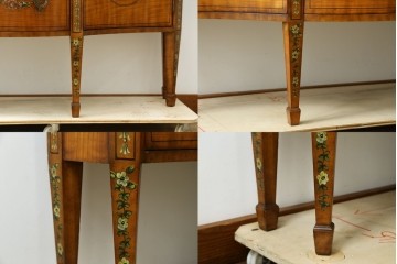 中古　美品　希少モデル　DREXEL HERITAGE(ドレクセルヘリテイジ)　Nine Elms(ナイン エルムス)　可憐な装飾が魅力的なサイドボード　(R-076013)