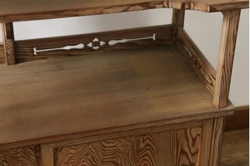 和製ビンテージ　高級杉材　流れるような美しい杢目が目を惹く飾り棚(茶棚、茶箪笥、収納棚、戸棚、キャビネット、ヴィンテージ)(R-076020)