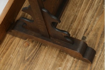 和製アンティーク　高級品!!　総桑材　上質な和の空間づくりにおすすめの彫刻入り姿見　(R-076026)