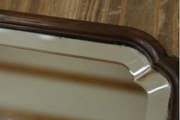 和製アンティーク　高級品!!　総桑材　上質な和の空間づくりにおすすめの彫刻入り姿見　(R-076026)