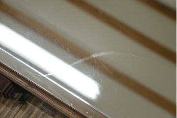 和製アンティーク　高級品!!　総桑材　上質な和の空間づくりにおすすめの彫刻入り姿見　(R-076026)