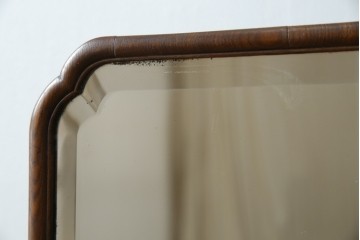 和製アンティーク　高級品!!　総桑材　上質な和の空間づくりにおすすめの彫刻入り姿見　(R-076026)