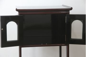 中古　韓国民芸家具　繊細な螺鈿(ラデン)細工が美しい飾り棚(収納棚、戸棚、店舗什器)(R-076027)